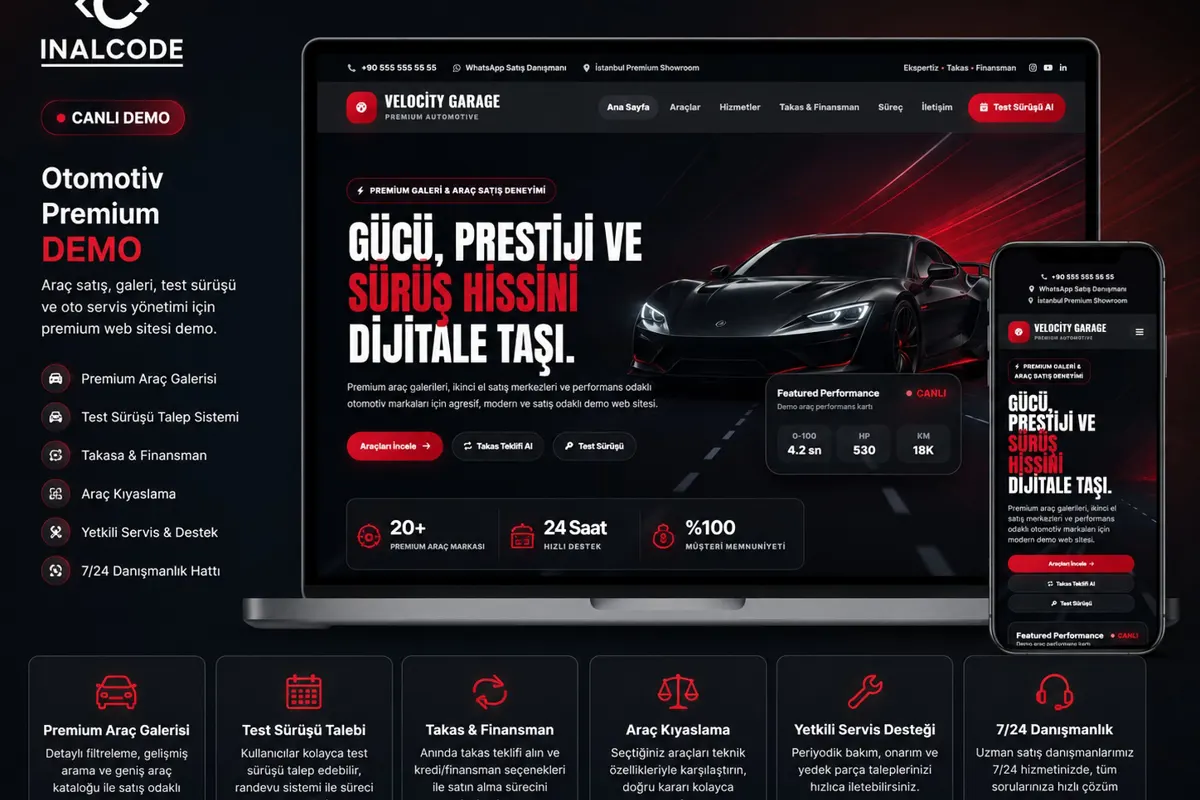 Otomotiv Premium Web Sitesi Demo
