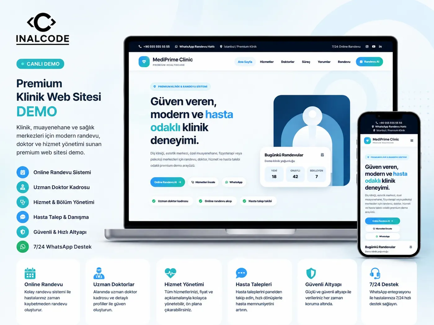 Klinik & Sağlık Web Sitesi Demo