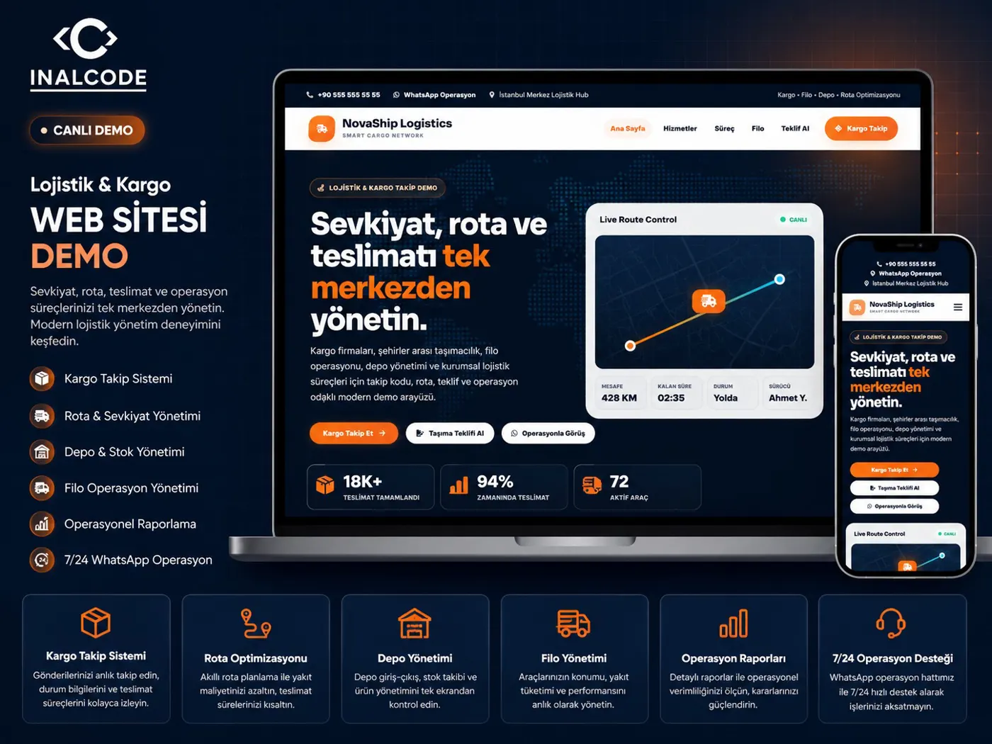Lojistik & Kargo Web Sitesi Demo