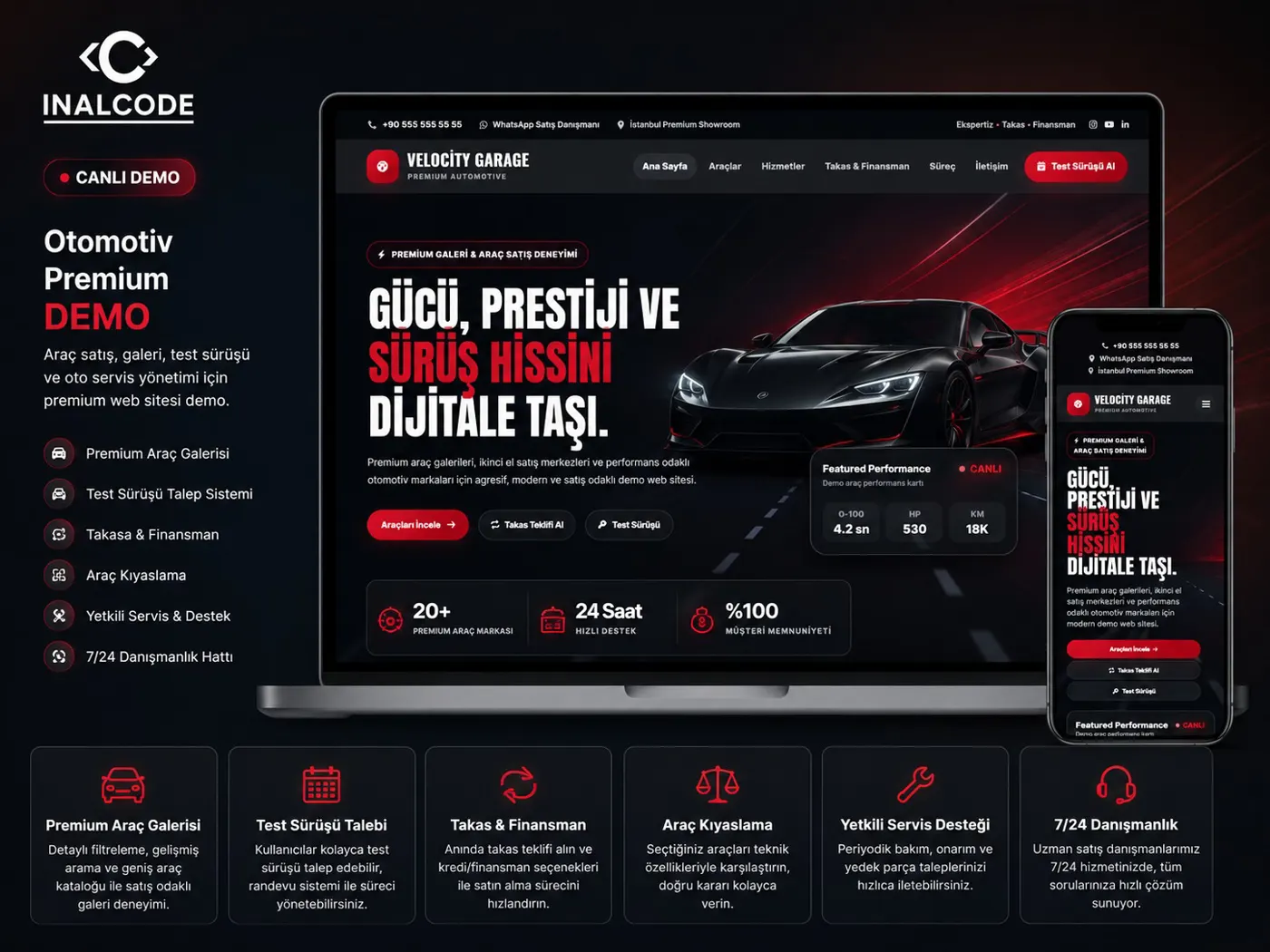 Otomotiv Premium Web Sitesi Demo